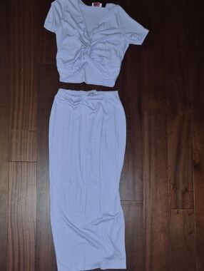 Light Lavender Ribbed Maxi Skirt — Elegant Everyday Midi